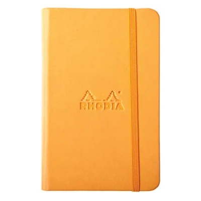 Imagen de RHODIA 118078C Carnet Rigide Webnotebook Orange A6 192 pages Papier Clairefontaine Uni Ivoire 90 g/m² Marque Page, Fermeture Élastique Couverture Simili Cuir