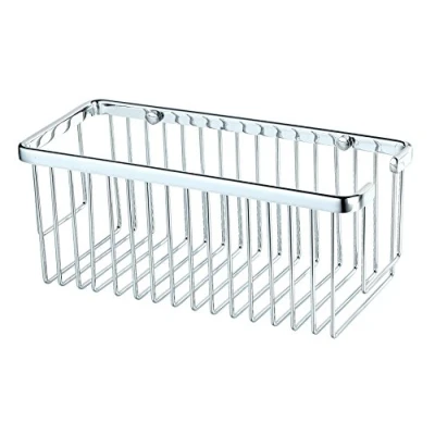 Imagen de Kibath 460031 Portagel Cesta de Ducha y bañera Rectangular AZO para baño Fabricado en latón Acabado Cromo Brillo