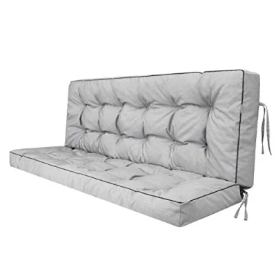Imagen de cojín de asiento para banco jardín, columpio, suelo, columpio exterior e interior, 180 cm, color gris claro