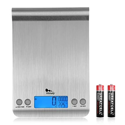 Imagen de himaly Báscula de Cocina, 5kg/1g Digital Acero Inoxidable, Alimentos Multifuncional, Peso Cocina Precisión 1 g （Plata）