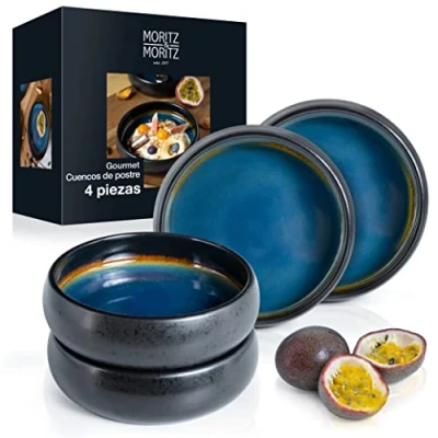 Imagen de Moritz &amp; SOLID Juego de 4 Cuencos 300 ml gres para postres, aperitivos, sopas, ensaladas, helados, tapas y antipastos