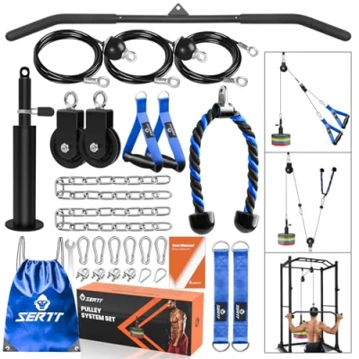 Imagen de SERTT LAT y Sistema de polea elevación para Gimnasio, Accesorio máquina Cable Fitness Mejorado tríceps, Equipo Ejercicio Gimnasio en casa