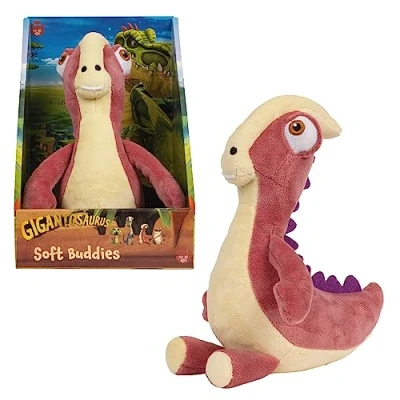 Imagen de Gigantosaurus Peluche del Dinosaurio Rocky de 25 cm, Personaje la Serie Dibujos Animados Infantil, un Dino Especie Parasaurolophus, Color Rojo, niños y niñas +1 año, Famosa (GGN04800)