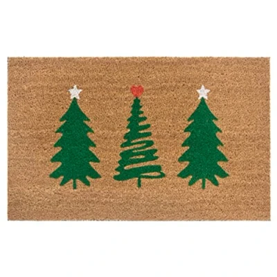 Imagen de Hanse Home Felpudo de Fibra Coco para Interior Natural árbol Navidad Verde, Antideslizante, Pasillo, Entrada 45 x 75 cm