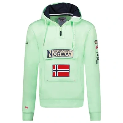Imagen de Geographical Norway GYMCLASS Men Sudadera con Capucha y de Bolsillo Canguro para Hombre Logo la Marca Manga Larga (Verde Claro, S)