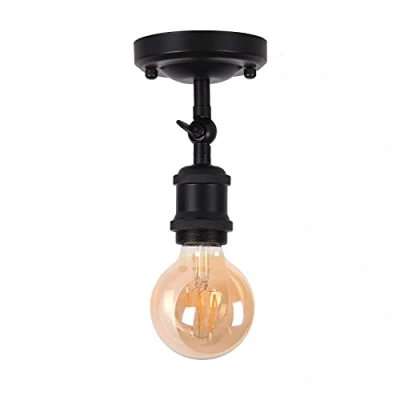 Imagen de TWSXTE Plafón rusticos, aplique vintage, focos retro industrial, plafones y apliques de salón dormitorio, casquillos E27, para bombillas LED hasta 60W