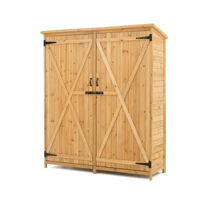 Imagen de Gardiun Caseta Armario Sundy 140x52x162 cm Madera Maciza para Exterior
