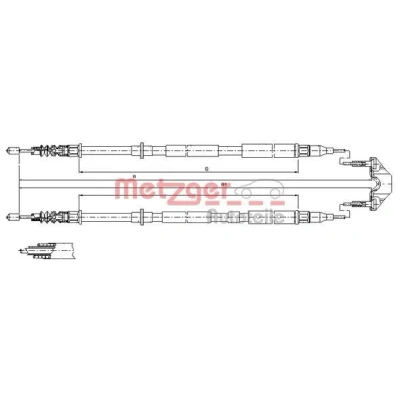 Imagen de METZGER 11.5950 Cable de Freno Mano posterior 1326/1156+1293/1085 Tambor COFLE OPEL: Astra H Hatchback, GTC