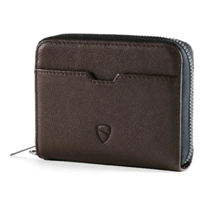 Imagen de Vaultskin Mayfair Cartera Minimalista de Piel con Cremallera. Pequeño Tarjetero Bloqueo RFID y Compartimento para Monedas, Brown, Talla única,