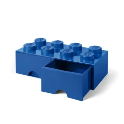 Imagen de Room Copenhagen 40061731 Caja de Almacenaje Apilable, Ladrillo 8 pomos, 2 Cajones, 9.4 l, color azul (blue), 50 x 25 18 cm (Lego 40061731)