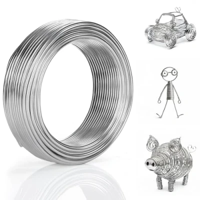 Imagen de Belle Vous Alambre Manualidades Plateado (10 m) Rollos de Aluminio 3 mm Flexible Para Esculturas, Modelado Esqueleto, Joyas, Abalorios, Hacer Guirnalda y Árbol Bonsái