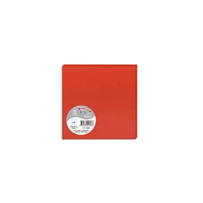 Imagen de Clairefontaine 11848C Un paquet de 25 cartes Pollen 13,5x13,5 cm 210g, Rouge corail
