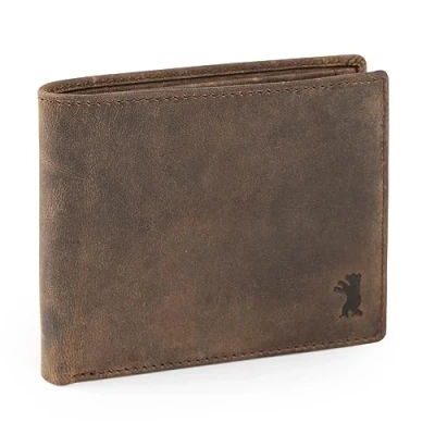 Imagen de Berliner Bags Cartera de piel para hombre, con protección RFID compartimento monedas, espresso, mit Ausweisfach, Retro