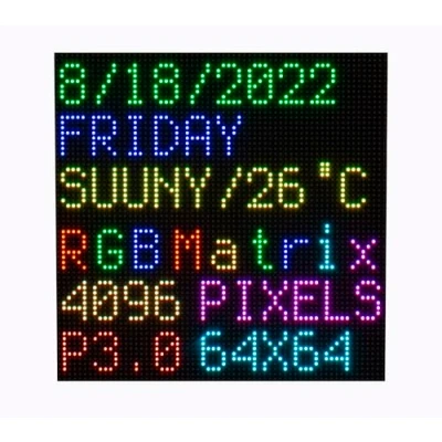Imagen de Panel de matriz LED RGB 64 x a todo color para Raspberry Pi/Ardui 192 mm, paso 3 4096 LED, brillo ajustable