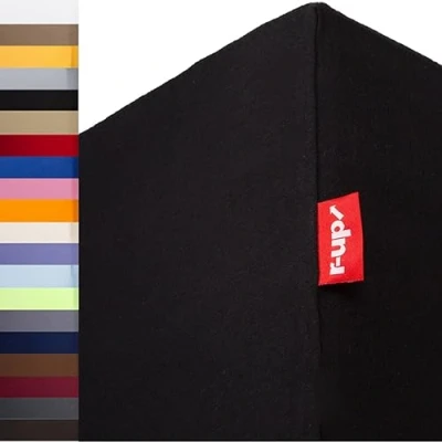 Imagen de r up Passt sábana Bajera 180x200 200x220 hasta 35cm de Alto Muchos Colores 100% algodón 130g/m² (Negro)