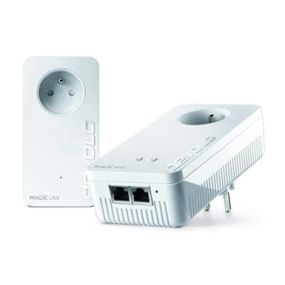 Imagen de devolo Magic 2 WiFi Next Kit de Inicio PLC WiFi, rápido (2400 Mbps, 3 Puertos Gigabit Ethernet), para el teletrabajo y la transmisión en Directo, Enchufe francés