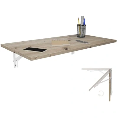 Imagen de KDR Produktgestaltung Mesa Plegable de Pared, Metal Madera, Roble Astig, 80cm x 40cm