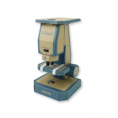 Imagen de Microscopio Carson Optigami, 50x 400x Potencia de Cartón DIY Digiscoping Kit, Stem Educativo para Niños (OG 100)