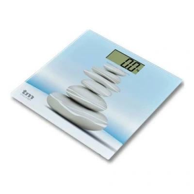 Imagen de TM Electron TMPBS015 Báscula de Baño Zen Cristal, Color Azul 161 gr, 300 x 23 mm