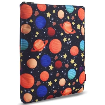 Imagen de LParkin Funda protectora para libros Galaxy Space, fundas de tapa blanda, tela lavable, con cremallera, tamaño mediano 11 x 8.7 pulgadas, regalo