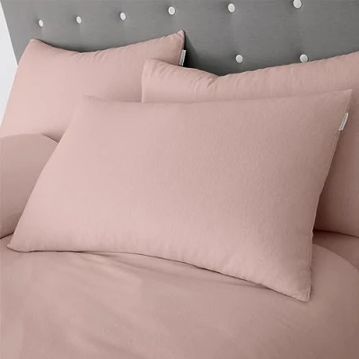 Imagen de Catherine Lansfield Par de Fundas Almohada estándar algodón Cepillado, Color Rosa