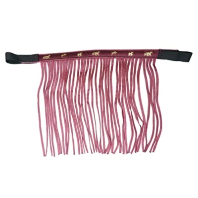 Imagen de Franjas antimoscas para Caballos, máscara con Flecos y Cierre, Gorro Shetty, Pony, COB, Sangre Caliente, KB (Pony, Burdeos)