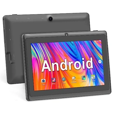 Imagen de Haehne 7&quot; Tablet PC, Android 5.0 Quad Core, 1GB RAM 8GB ROM, Cámaras Duales, WiFi, Bluetooth, para Niños y Adultos, Negro