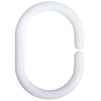 Imagen de JOY STORE Anillos para cortina de ducha. 12 ducha blancos. plástico cortinas en forma C.
