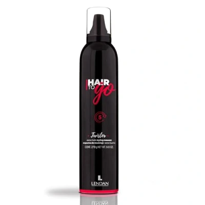 Imagen de LENDAN Espuma Pelo Rizado Twister Hair To Go 405 ml Fijación Extrafuerte Larga Duración Rizos definidos Protector Térmico Aporta Cuerpo y Volumen al Cabello, el embalaje puede variar