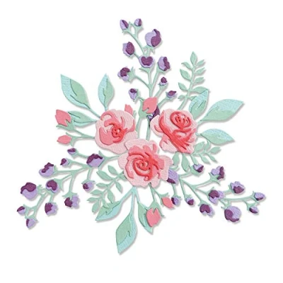Imagen de Sizzix 665083 Troquel Thinlits diseño Floral #2 por Jen Long 7 Unidades Cutting Dies, Plástico Papel, Multicolor, Talla única