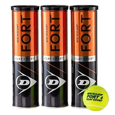 Imagen de Dunlop FORT CLAY OURT pelotas tenis 12 (3 Botes x 4)
