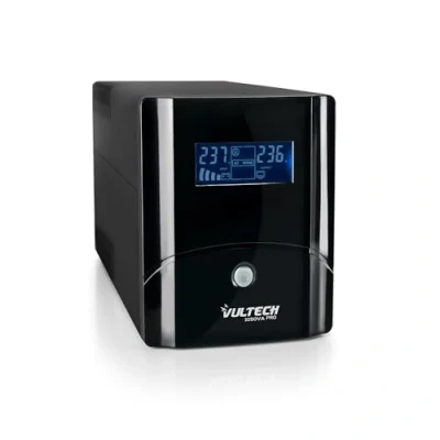 Imagen de Sistema de alimentación ininterrumpida (SAI) Vultech UPS1050VA PRO Line Interactive 560W Pantalla LCD AVR 2 Salidas Schuko/Bypass 1 Salida iec13 + RJ11 USB 1050 VA/560W