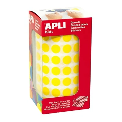 Imagen de APLI Kids 4851 Rollo de gomets redondos 10,5 mm, color amarillo