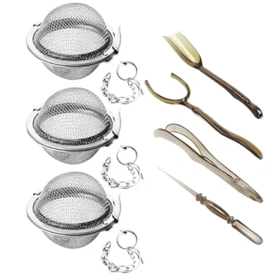 Imagen de 3 Filtros, 4 Accesorios De Té, Coladores Té Para Suelto, Infusor Bolas Colador Filtro