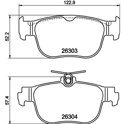 Imagen de HELLA 8DB 355 040 981 Juego de pastillas freno no preparado para indicador desgaste con accesorios VOLKSWAGEN: Golf VIII Hatchback