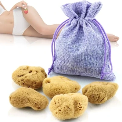 Imagen de tom&amp;pat esponja menstrual, alternativa a los soft tampons DERMATEST: MUY BUENO, caja de cambio para llevar, natural lavable y reutilizable (Talla S / 5 x 3 cm)