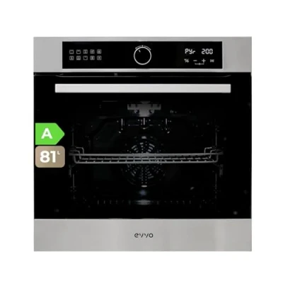 Imagen de EVVO Horno Pirolitico Eficiencia A, 81 L de Capacidad, Función Pirólisis, 11 Programas, Temporizador, Display Digital, Control Táctil, Puerta Triple Acristalamiento, Modelo: H30 (Inox)