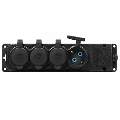 Imagen de Miratic Taller Enchufe Exterior Enchufes Schuko IP44 230V 16A Resistente a Los Impactos No Combustible (4 zócalos)