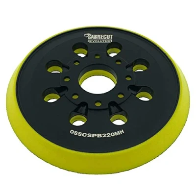 Imagen de SabreCut OSSCSPB220MH Almohadilla de respaldo gancho y bucle para lijadora orbital aleatoria 125 mm, dureza media, 8 agujeros, compatible con Bosch GEX125 PEX220 Skil 7402 7490