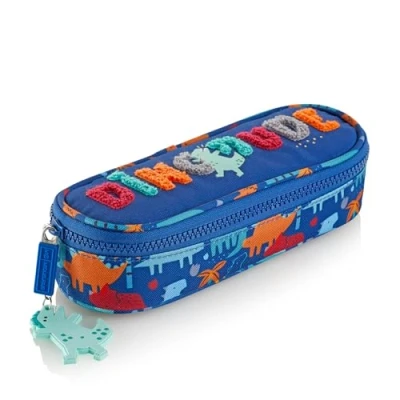 Imagen de Miquelrius Estuche Escolar, Portatodo Ovalado, Fabricado con Botellas recicladas, Cierre Cremallera, Organiza tu Material Escolar para la Vuelta al Cole, Dino