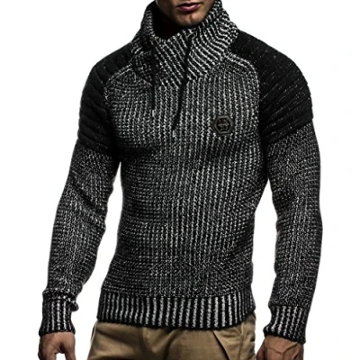 Imagen de Leif Nelson Jersey de punto schwarzecru, Hombre, Talla: Large, Schwarz ecru
