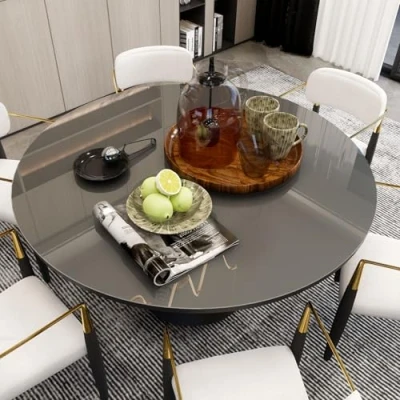 Imagen de Mayda Protector de Mesa Redondo Transparente 2 mm Grosor, PVC con Bordes Redondeados, Mantel a Medida o Disponible en Varios tamaños (diámetro 120 cm)