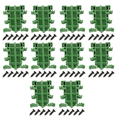 Imagen de Hilitand 10 Juegos PCB DIN C45 Adaptador Universal Carril DIN, Placa de Circuito Soporte, 35 mm (Verde)