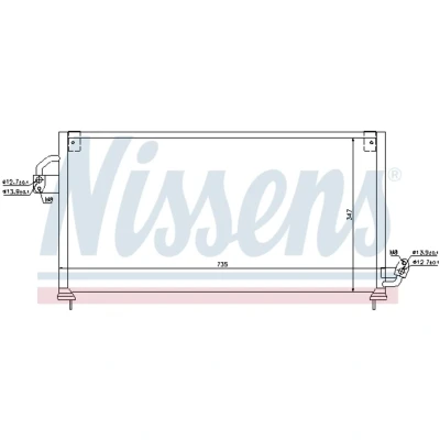 Imagen de NISSENS 94841 Condensador sin secador Aluminio 735 R 134 a