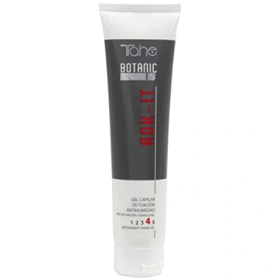 Imagen de Tahe Botanic Styling Gel Fijador Rok it Anti Humedad para Definir Rizos Apagados y sin Fuerza encrespamiento residuos, Fijación 4, 100 ml