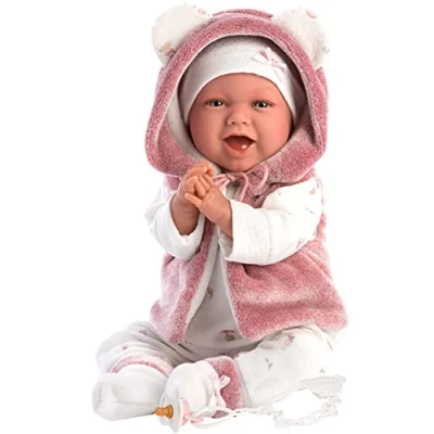 Imagen de La feliz Mimi es una muñeca bebé de 42 cm altura con ojos azules y un cuerpo suave. cabeza, los brazos las piernas están hechos vinilo