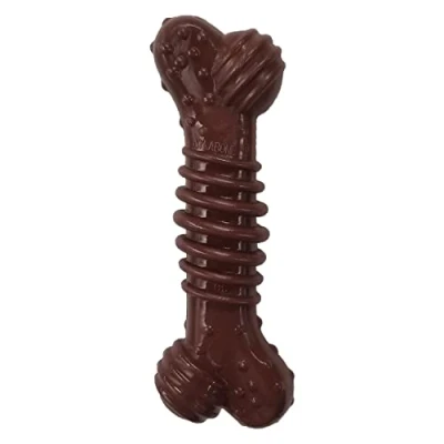 Imagen de Nylabone morder Juguete masticable en Forma higiene Dental mordida agresiva, Hueso con Textura, Mezcla de sabores, para Perros Adultos hasta 16 Kilos, Nylon, No se Aplica, M