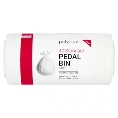 Imagen de Polylina, bolsas de basura, Plástico reciclado, Blanco, Pedal Bin