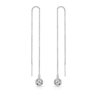 Imagen de Aretes de hilo plata esterlina creados con cristales Zircondia®