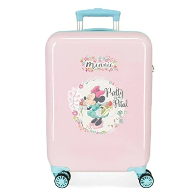 Imagen de Disney Minnie Florals Maleta de cabina Rosa 38x55x20 cms Rígida ABS Cierre combinación lateral 34L 2 kgs 4 Ruedas dobles Equipaje Mano